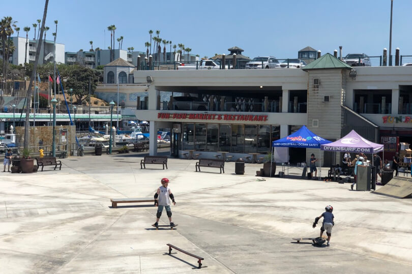レドンドビーチのピアー(桟橋)にあるスケートパーク